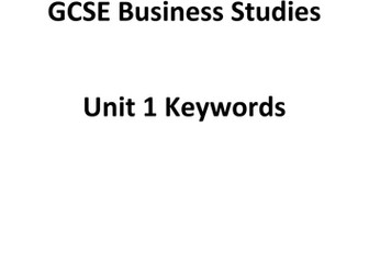 Edexcel GCSE Business Unit 1 Keyword Book