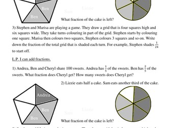 Adding fractions worksheet