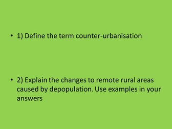 Settlement - Geography A Edexcel