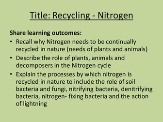 The Nitrogen Cycle OCR Gateway