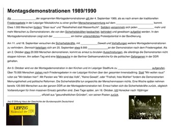 Die Montagsdemonstrationen und der Mauerfall