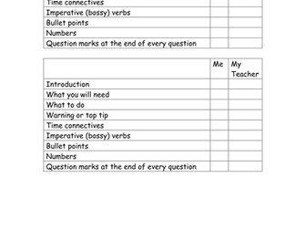 Instructions marking ladder (differentiated)