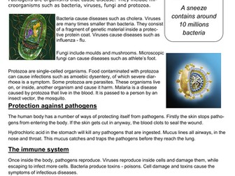GCSE Gateway Science - B1 - Pathogens