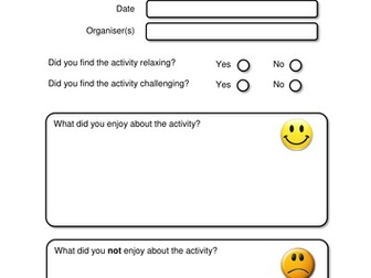 Activity Feedback Sheet