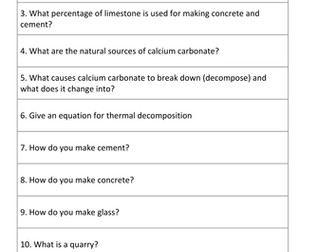 Limestone and its uses Fact Relay