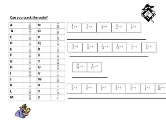 Divide Fractions by Whole Numbers Code Breaker