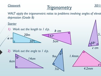 Trigonometry elevation and depression