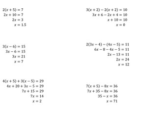 Common errors in equations with brackets