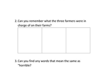 Fantastic Mr Fox Comprehension