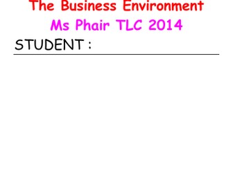 Stage 2 Business Ent. -  Business Environment