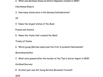 Growth of Nationalism: Germany