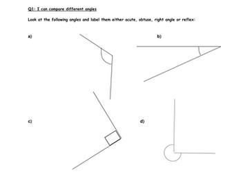 Angles & Geometry New Curriculum Assessment