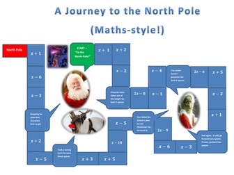 Christmas Algebra Substitution Board Game
