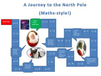 Christmas Algebra Substitution Board Game