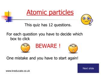 Atomic particles quiz