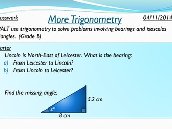 Trigonometry Bearings and Isosceles Triangles