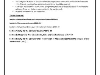 Edexcel Unit 1 - Cold War Sections
