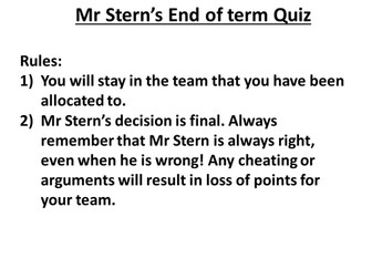 Just a fun quiz for the end of the term