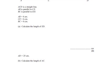 Ratio method for similar shapes