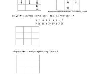 Extension fraction questions for KS3