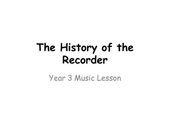 History of the Recorder