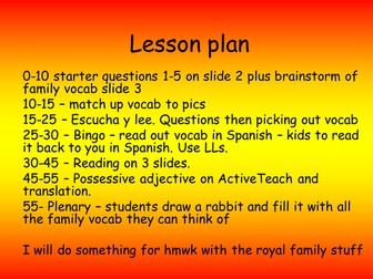 Spanish family, la familia -  all family members