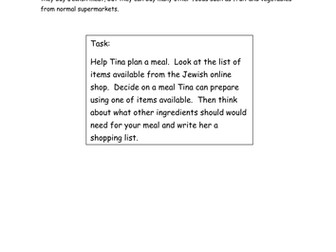 Kosher Food Carousel and Assessment with APP grid