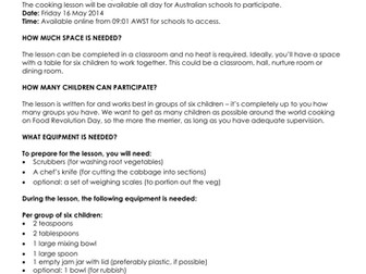 Jamie's live TES cooking lesson: Full plan