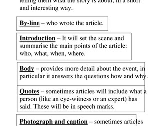 Journalistic style Year 6