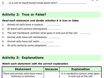 KS3 Revision - Animal, Plant & Specialised Cells