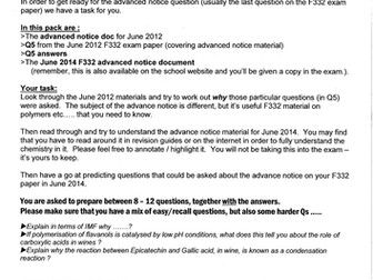 F332 (Salters) Advance notice 2014  - TASK & Q's