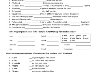 Present tense verbs in French