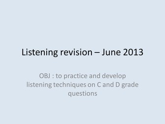GCSE French Listening Revision - Edexcel