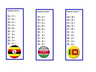 Simple Number Cards with Commonwealth logo