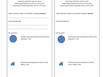 Area and perimeter of a circle
