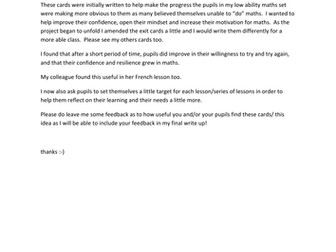 Perfect tense exit card activity