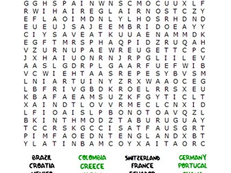 2014 World Cup Wordsearch