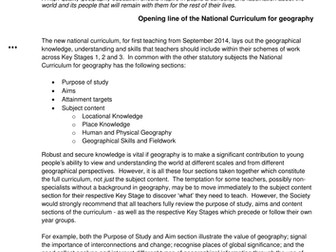 Teaching the National Curriculum for geography