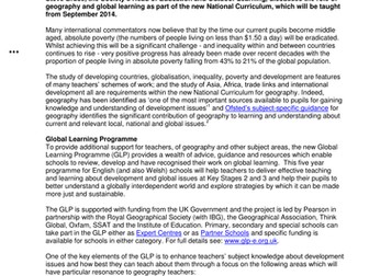 Global Learning with geography