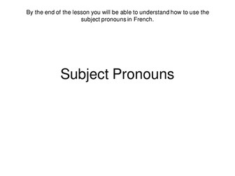 Subject Pronouns French