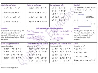 Solving Quadratic Equations W/S