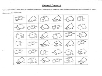 Volume of Prisms Connect 4