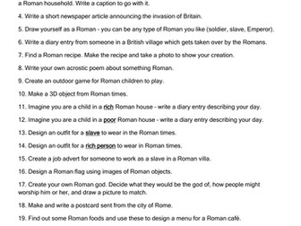 Homework tasks The Romans