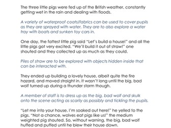 Sensory Three Little Pigs Story