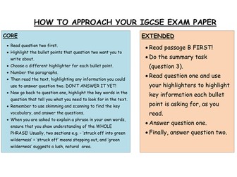 IGCSE Forms of Writing Revision Poster/Mat