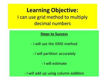 Multiplying decimals - Grid Method Ppt