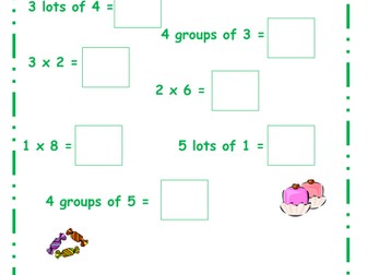 Multiplication questions to use with practical res