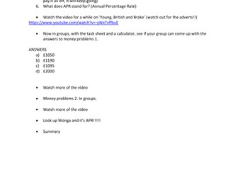 Debt Lesson for Year 10 PSHE