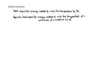 Thermal Physics - Specific heat capacity (1/2)