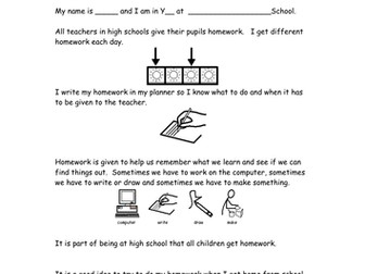 I can do my homework Social Story